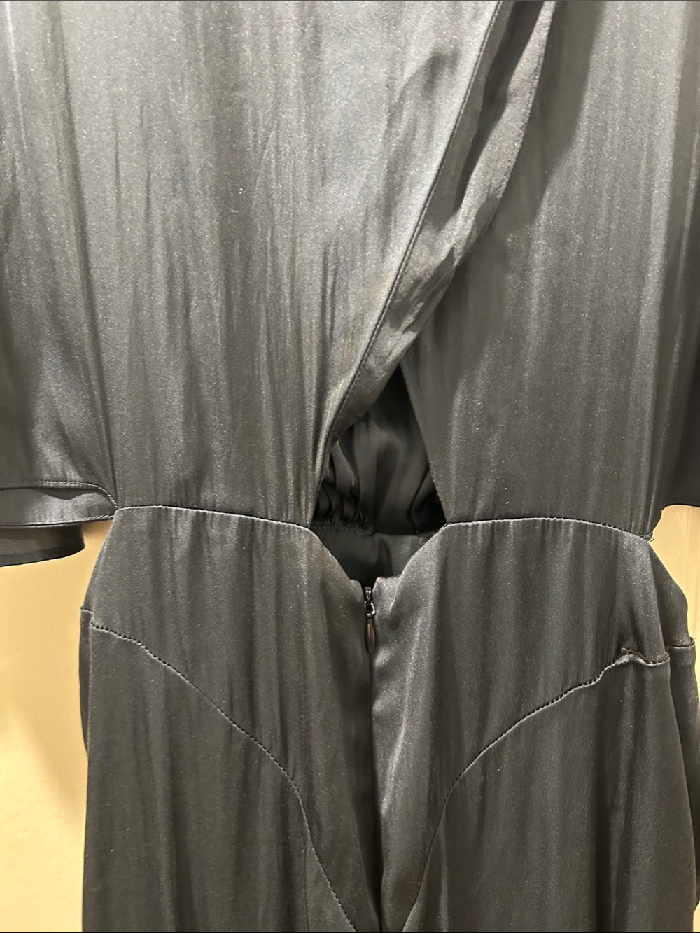 Maje Navy Blue Maxi Dress with Waist Tie - Picture 8 of 9